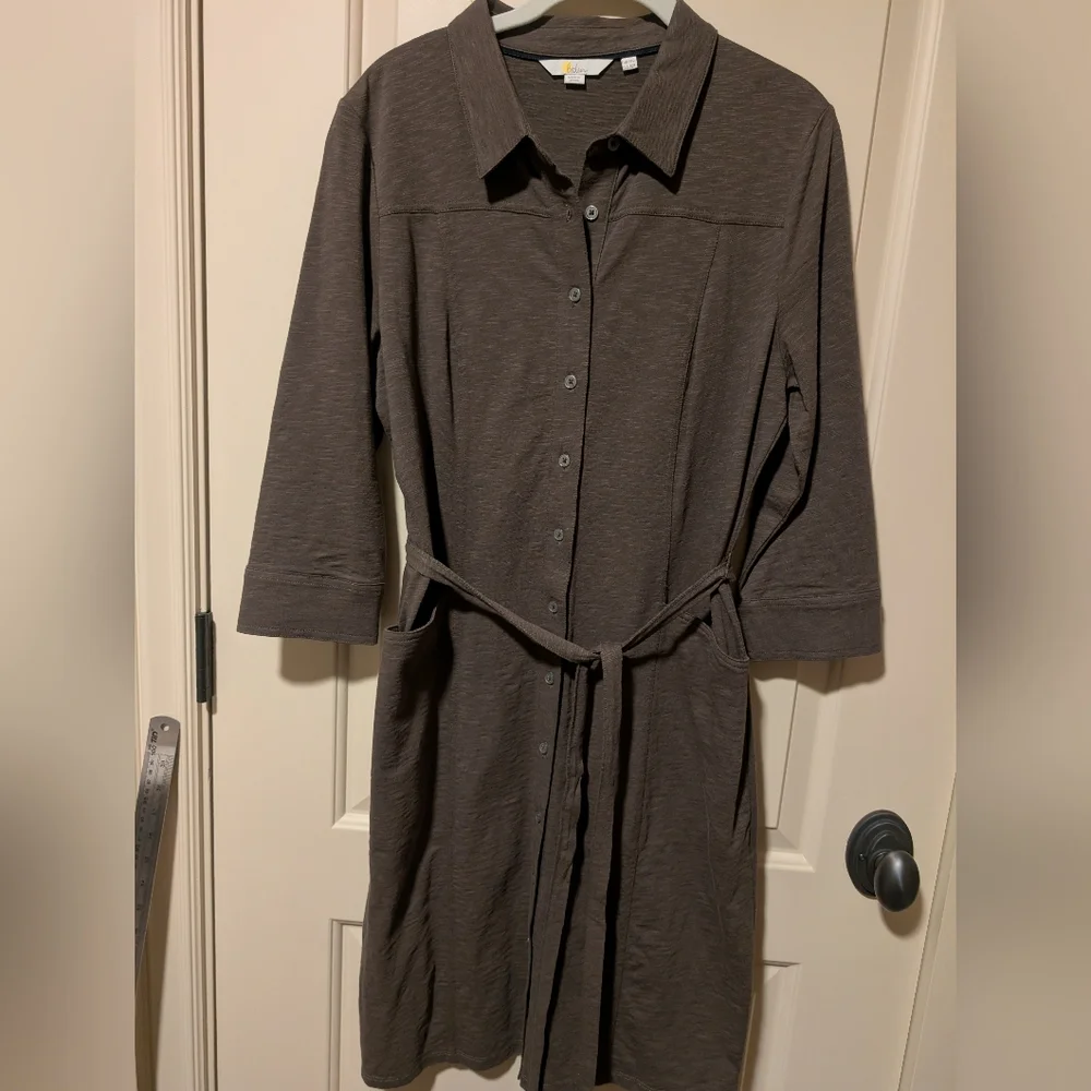 Boden Taupe Tara Jersey Shirtdress/Tunic, Like New, US 10R - Picture 3 of 15
